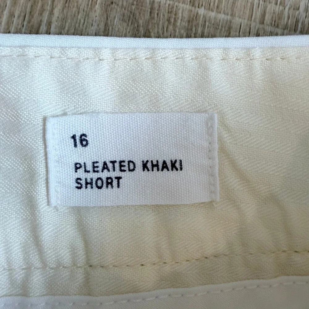 Gap Pleated White Shorts Womens 16 High Rise Cotton Stretch Chino